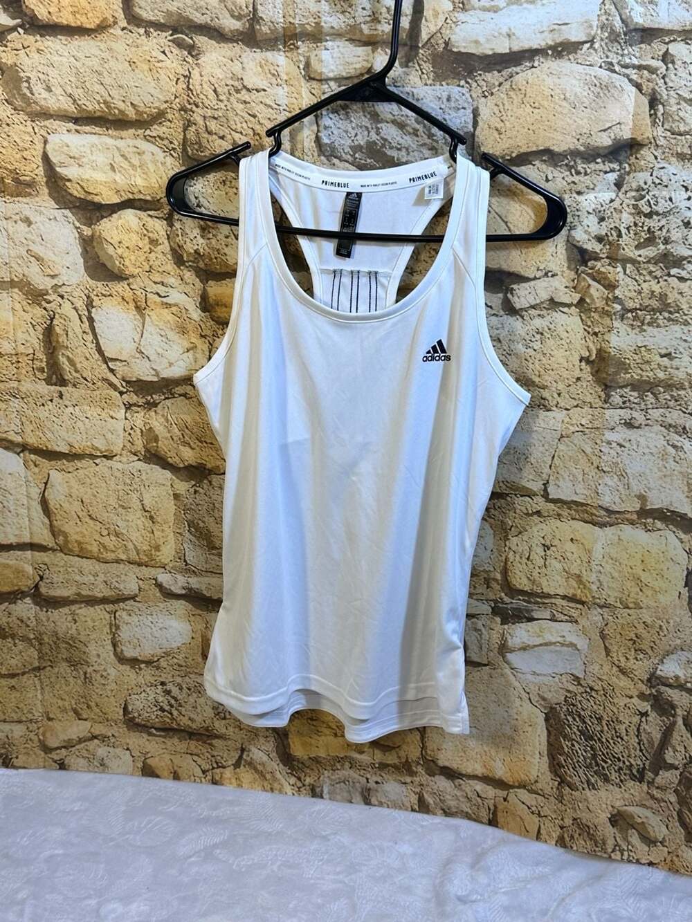 Adidas Primeblue Women's White Aeroready Athletic Racerback Tank Top Size S